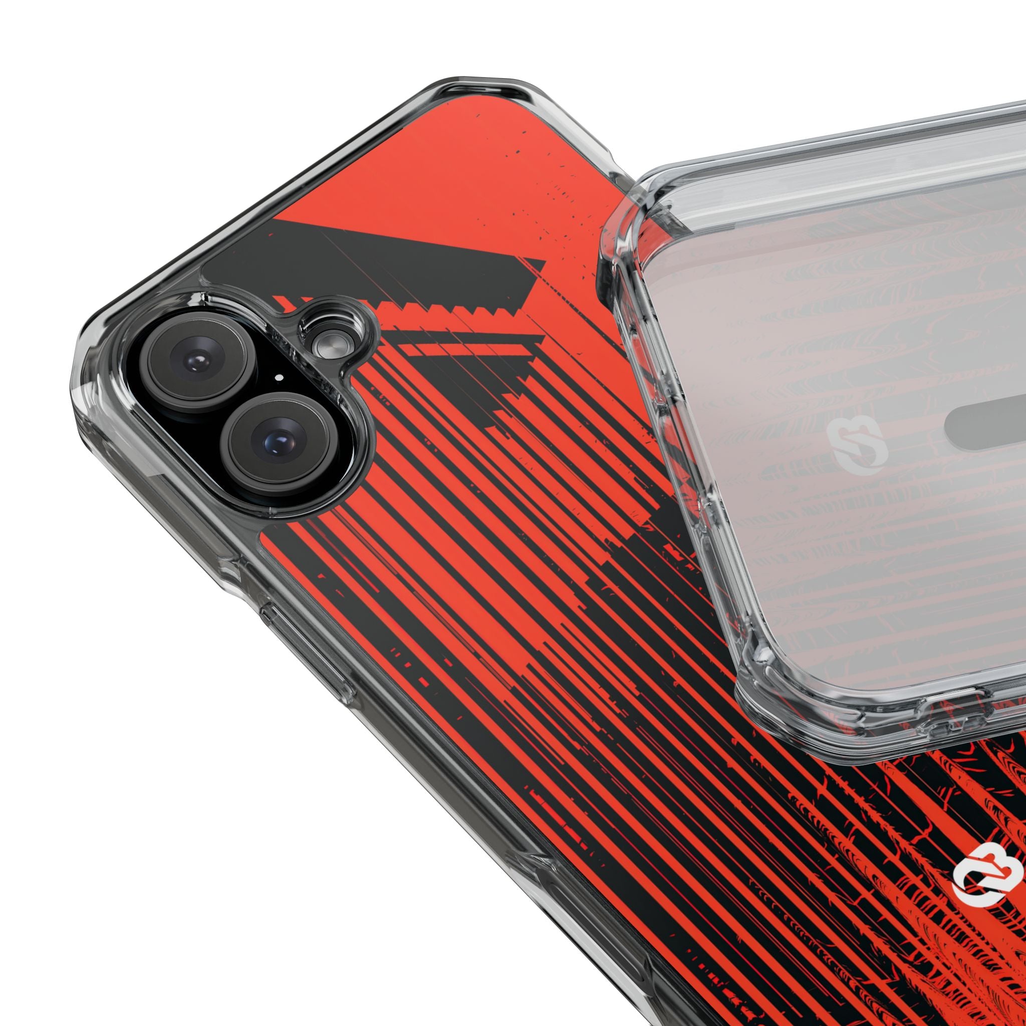 Red Impact MagSafe Phone Case for iPhone - Crimson Brutalist Distortion