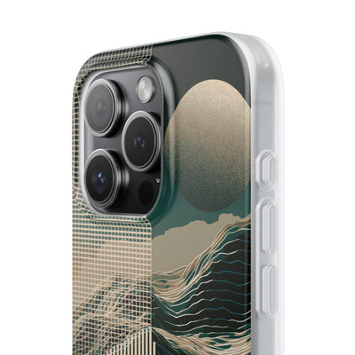 Green Lite Phone Case for iPhone - Lunar Moss Topography