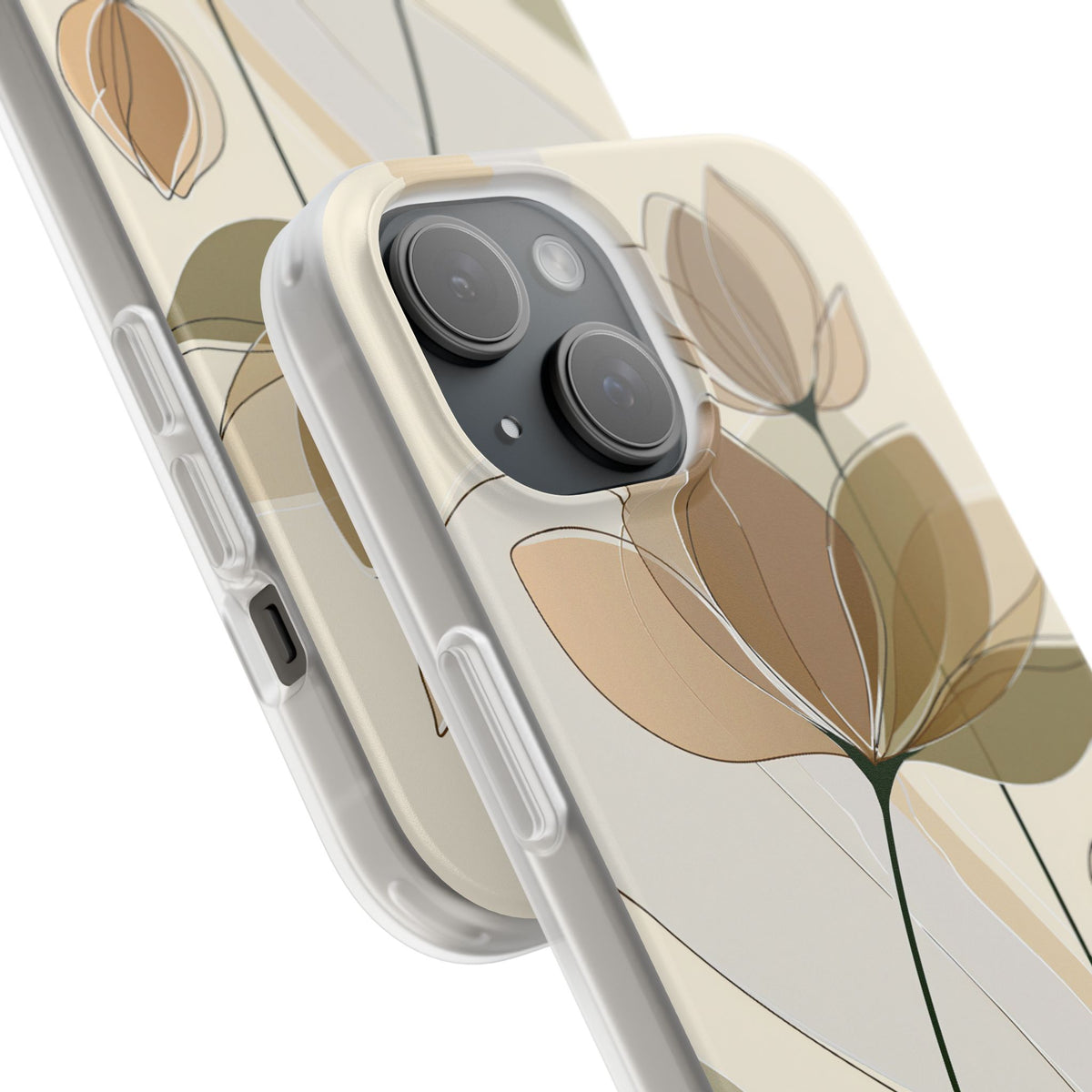 Translucent Petal Contour · Lite Phone Case for iPhone ·  Beige