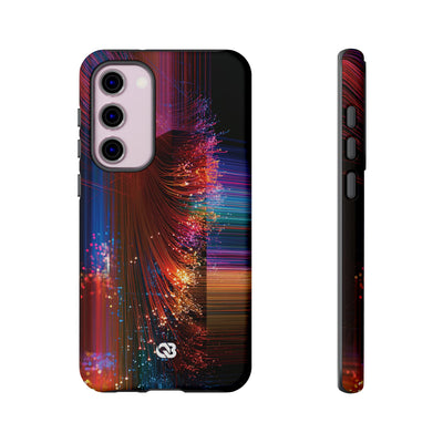Black Tough Phone Case for Samsung - Cyber Optic Streak