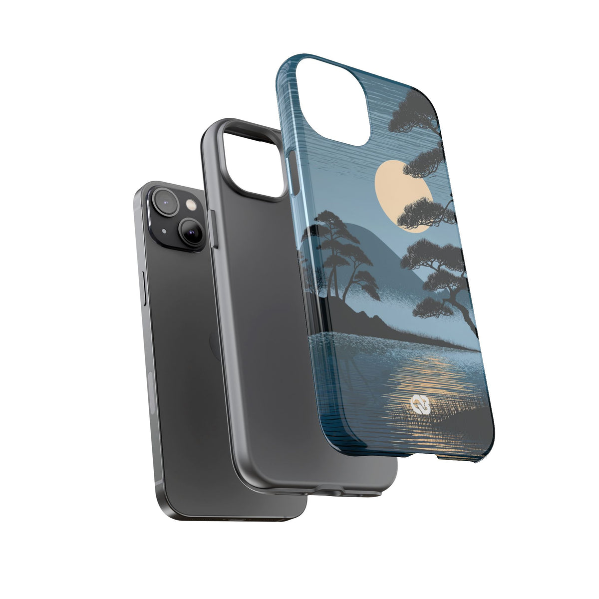 Moonlit Pine Horizon · Tough Phone Case for iPhone · Blue