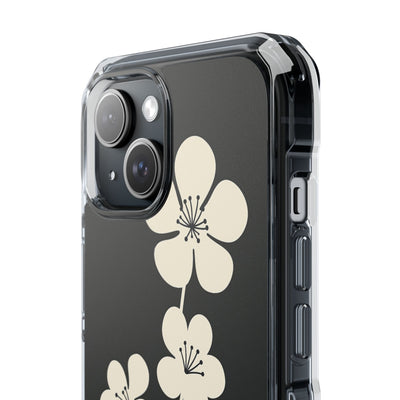 Black Impact MagSafe Phone Case for iPhone - Obsidian Cream Bloom