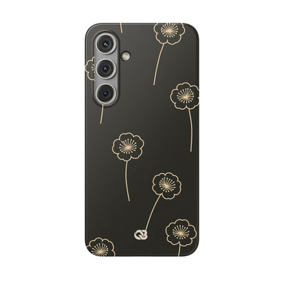 Black Lite Phone Case for Samsung - Obsidian Sand Petals