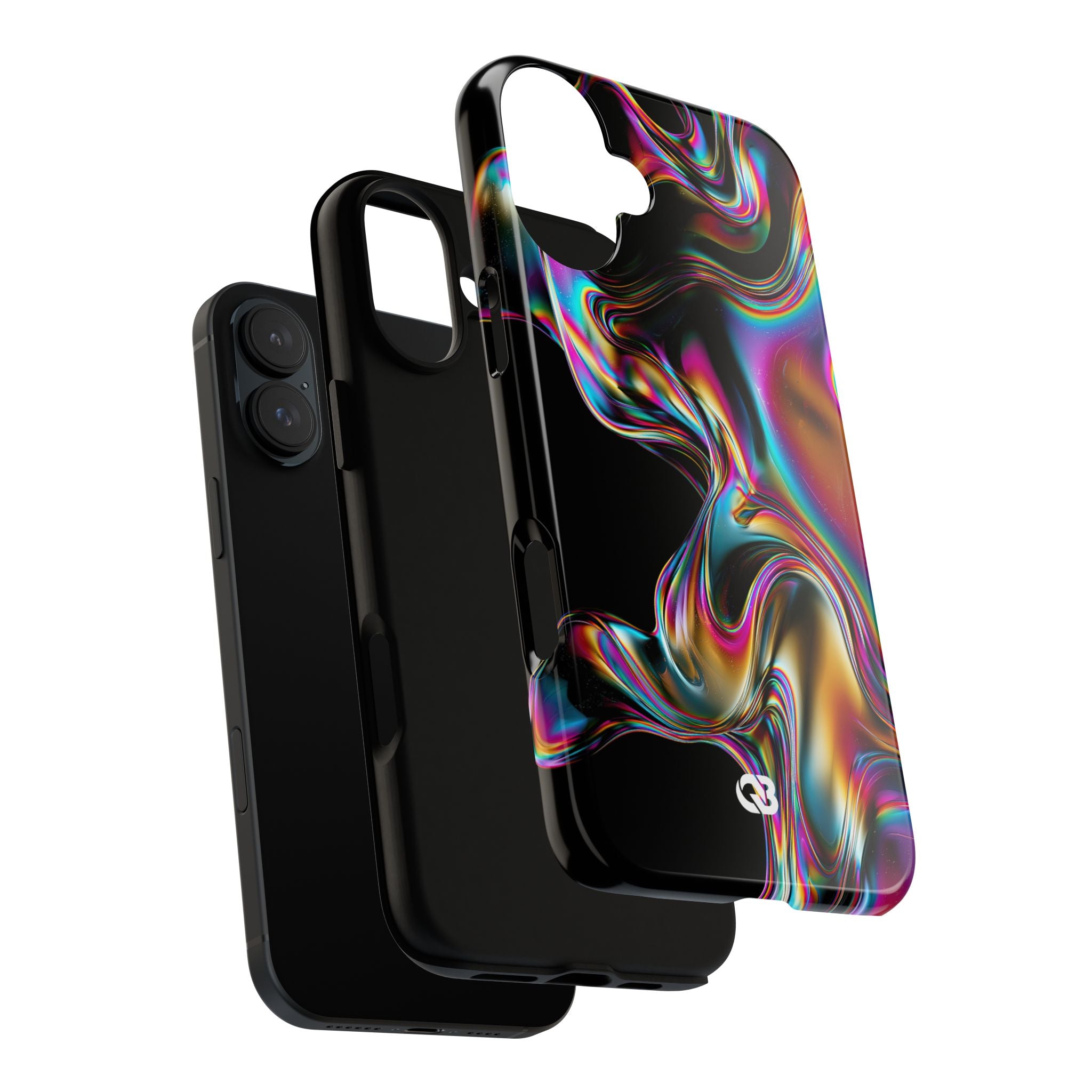 Purple Tough Phone Case for iPhone - Liquid Neon Chrome
