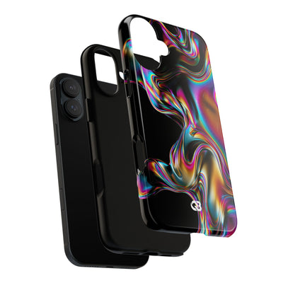 Purple Tough Phone Case for iPhone - Liquid Neon Chrome