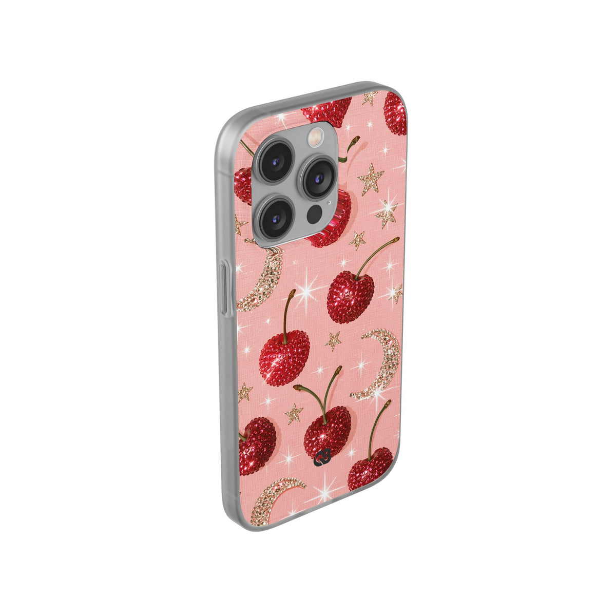 Bedazzled Ruby Cherries · Lite Phone Case for iPhone ·  Pink