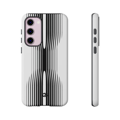 White Tough Phone Case for Samsung - Kinetic Mono Distortion