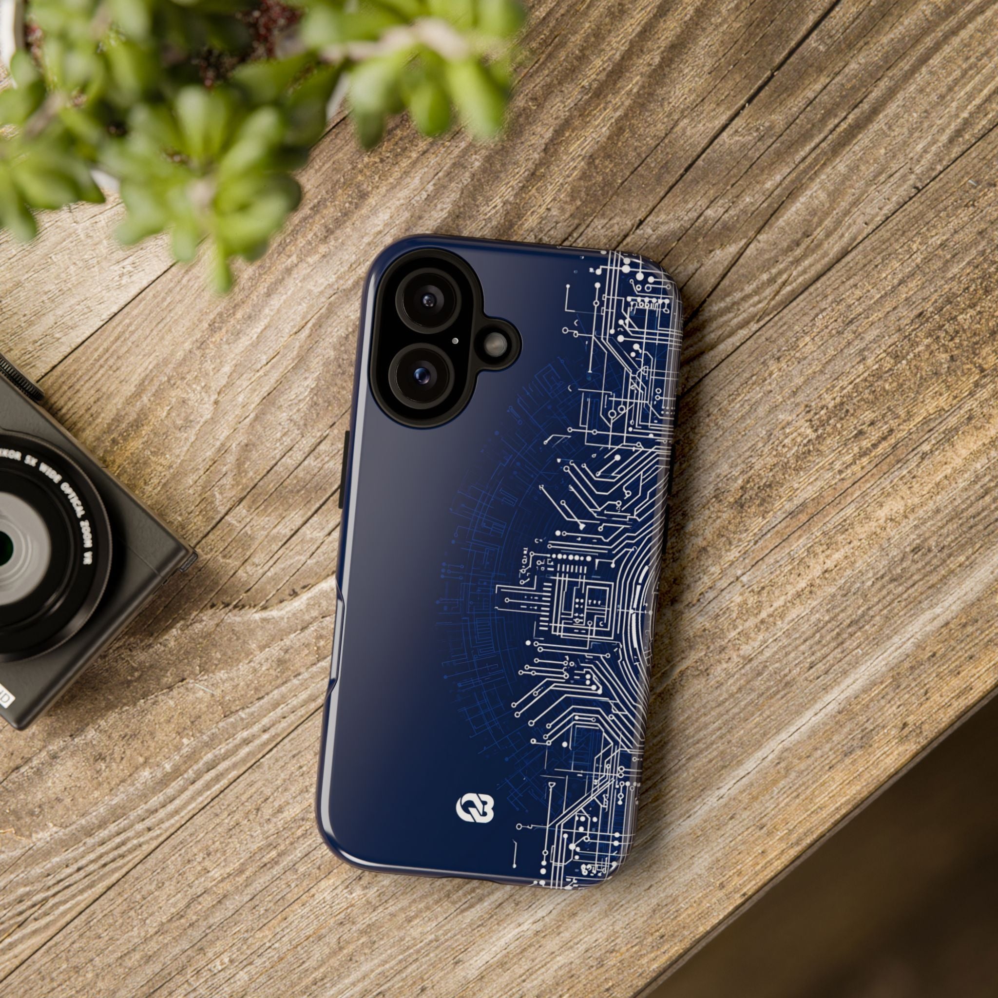 Blue Tough Phone Case for iPhone - Cobalt Circuit Logic
