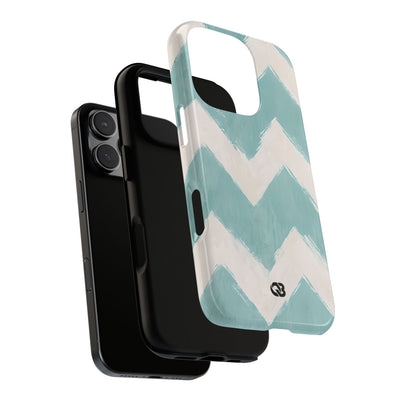 Teal Painted Chevron · Tough Phone Case for iPhone