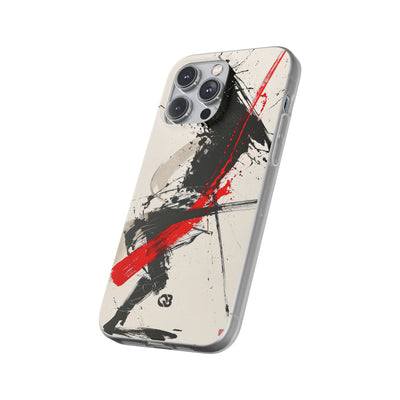 Crimson Sumi Slash · Lite Phone Case for iPhone ·  White