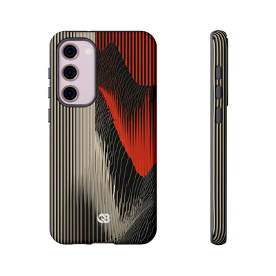Red Tough Phone Case for Samsung - Crimson Pulse Topo