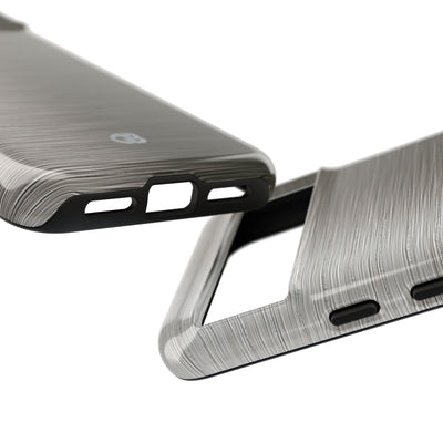 Grey Tough Phone Case for Google Pixel - Brushed Industrial Steel