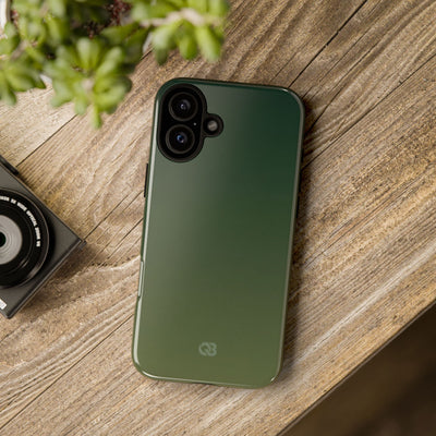 Green Tough Phone Case for iPhone - Shadow Moss Grain