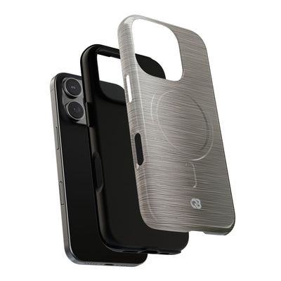 Grey Tough 2.0 Magsafe Phone Case for iPhone - Brushed Industrial Steel