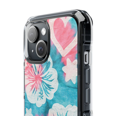 Tropical Hibiscus Bloom · Clear Impact Magnetic Phone Case for iPhone · Teal
