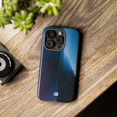 Blue Tough Phone Case for iPhone - Indigo Distortion Wave