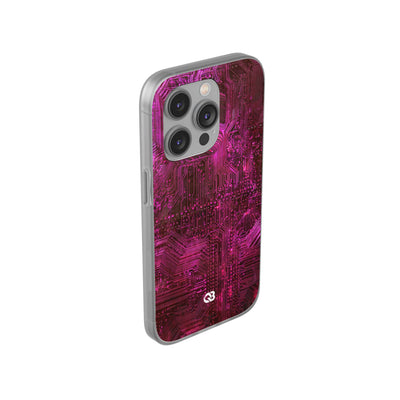 Magenta Circuit Trace · Lite Phone Case for iPhone ·  Pink