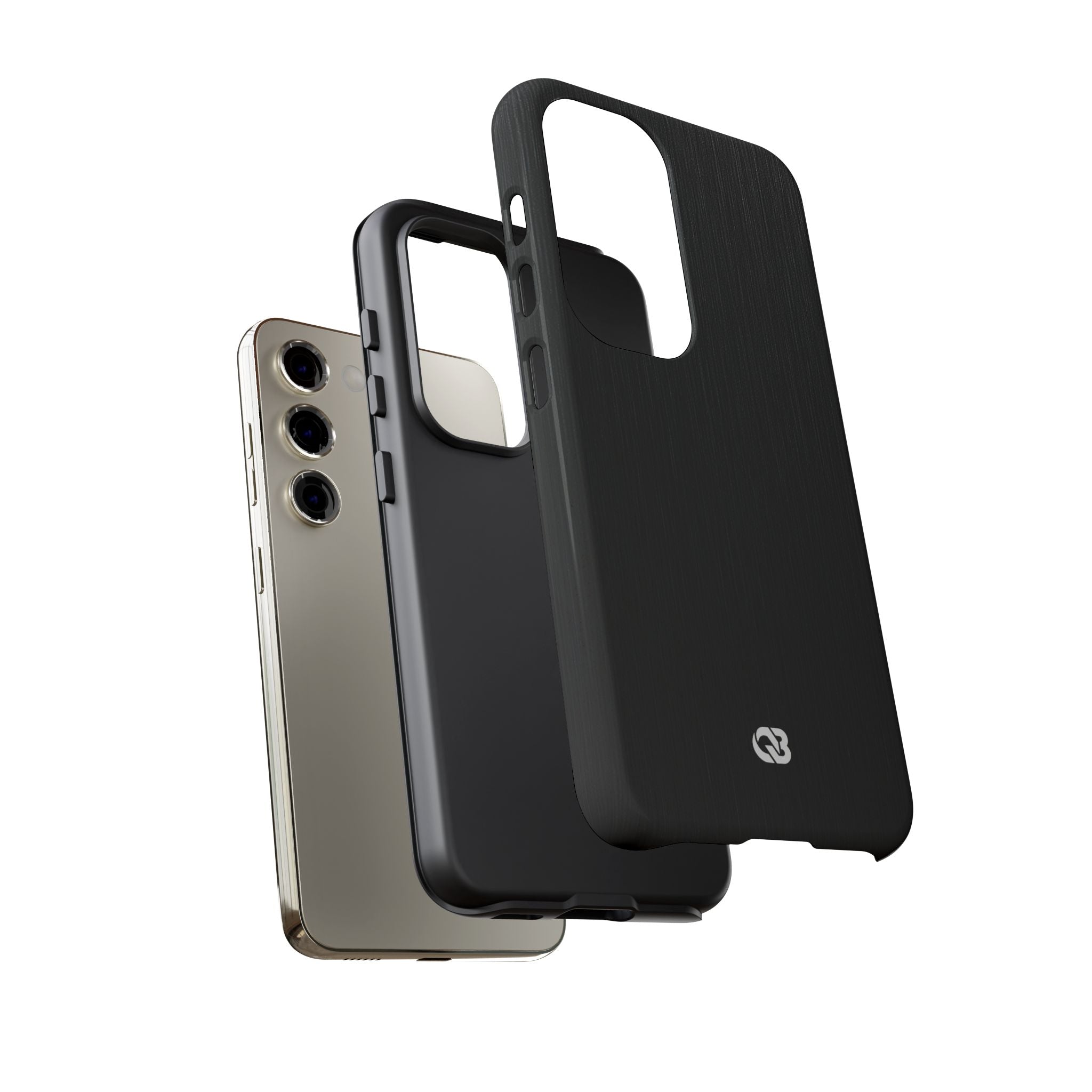 Black Tough Phone Case for Samsung - Brushed Obsidian Slate