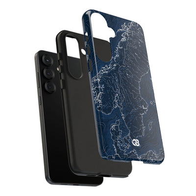 Nordic Contour Chart · Tough Phone Case for Samsung · Blue