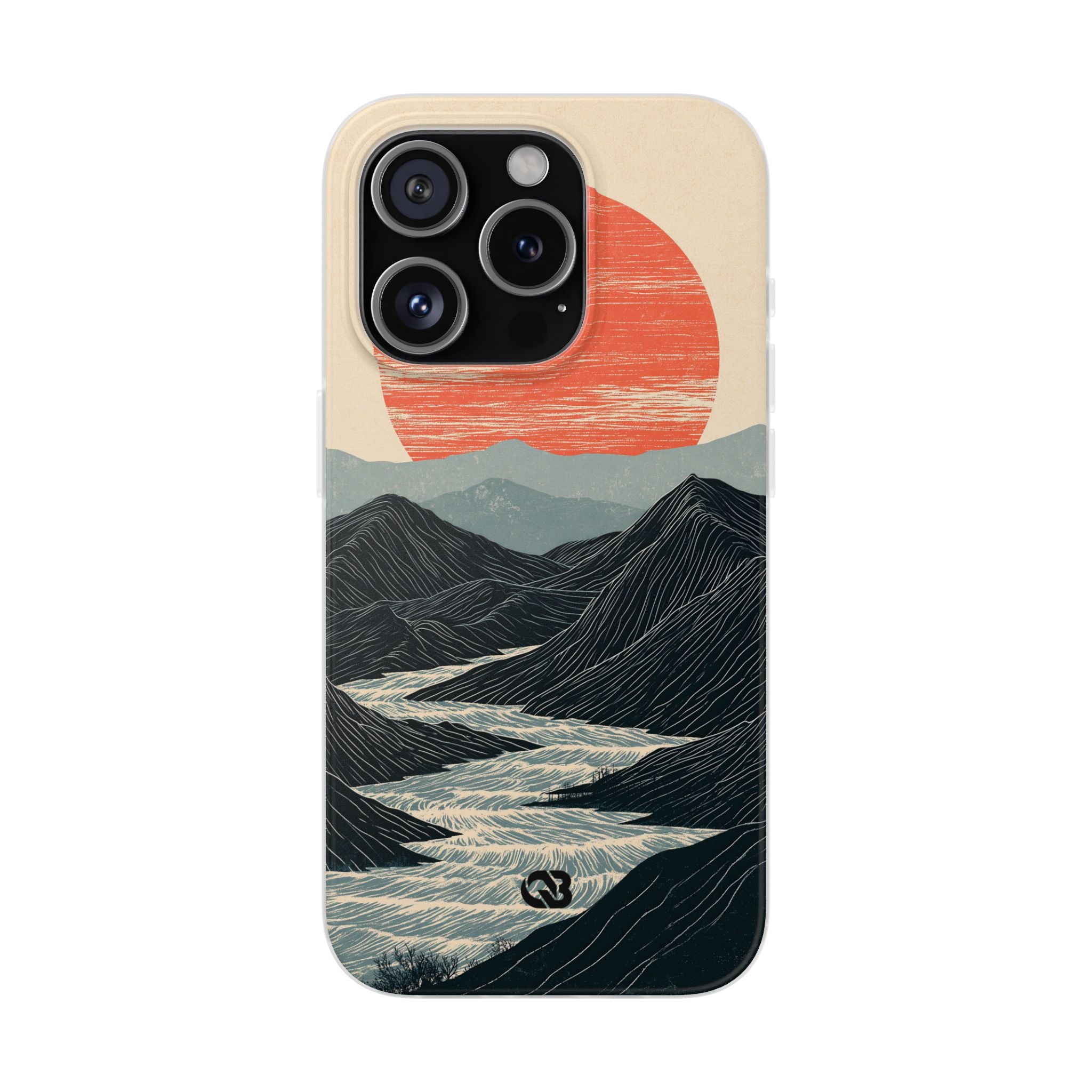 Beige Lite Phone Case for iPhone - Crimson Ridge Flow