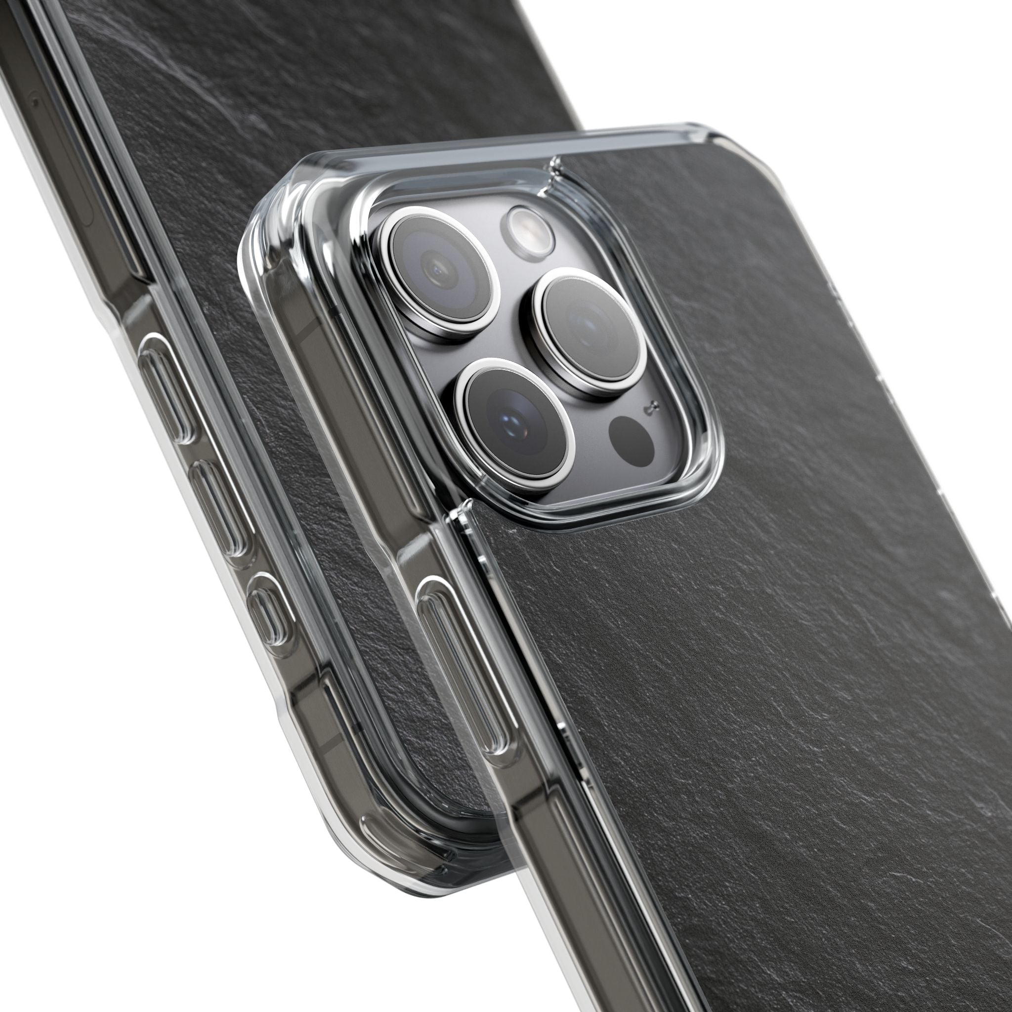Black Impact MagSafe Phone Case for iPhone - Raw Obsidian Slate