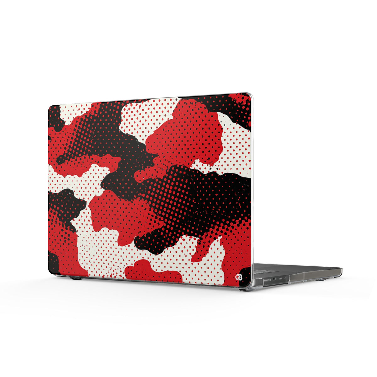 Crimson Halftone Camo · Clear Hard Case for MacBook · Red