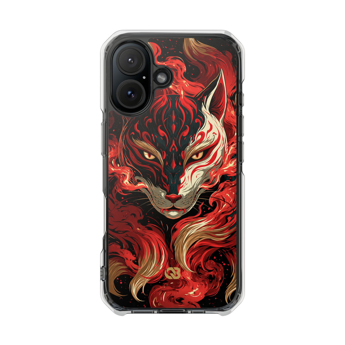 Crimson Kitsune Spirit · Clear Impact Magnetic Phone Case for iPhone · Red