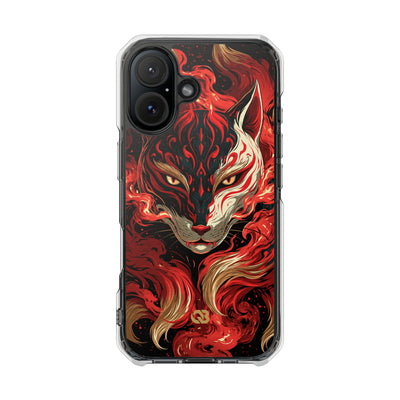 Crimson Kitsune Spirit · Clear Impact Magnetic Phone Case for iPhone · Red