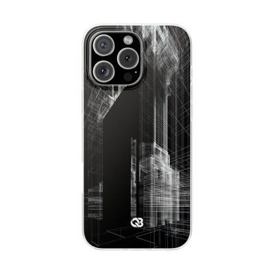 Black Lite Phone Case for iPhone - Ghost Urban Wireframe