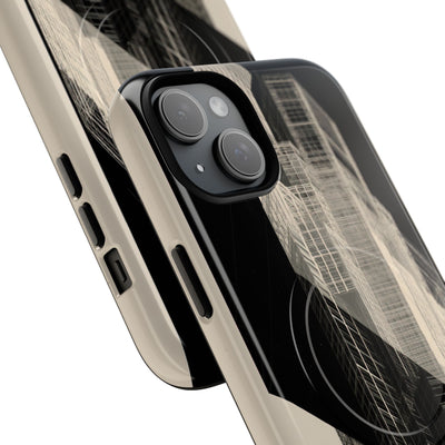 Beige Tough 2.0 Magsafe Phone Case for iPhone - Monolith Urban Grid