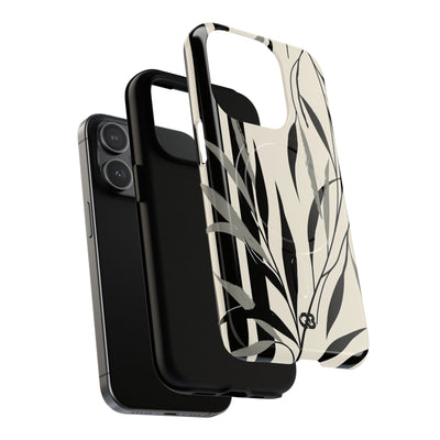 Beige Tough 2.0 Magsafe Phone Case for iPhone - Soot Leaf Sketch