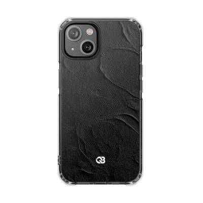 Obsidian Stucco Relief · Clear Impact Magnetic Phone Case for iPhone ·  Black