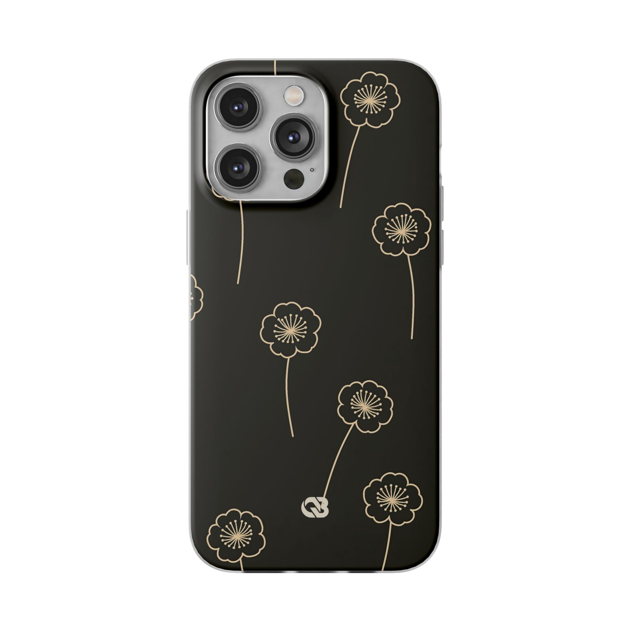Black Lite Phone Case for iPhone - Obsidian Sand Petals