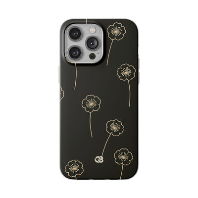 Black Lite Phone Case for iPhone - Obsidian Sand Petals