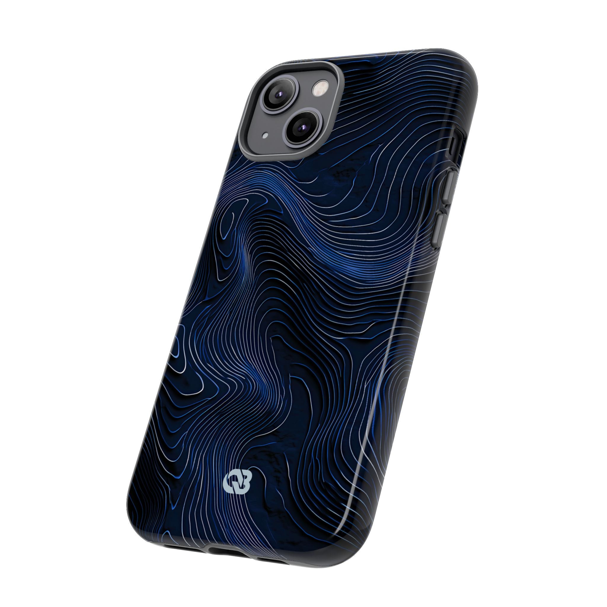 Blue Tough Phone Case for iPhone - Cobalt Contour Ridge