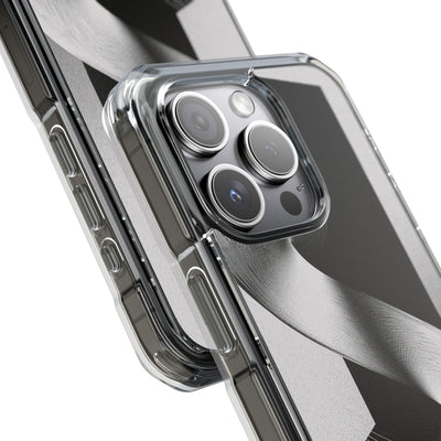 Grey Impact MagSafe Phone Case for iPhone - Obsidian Moiré Wave