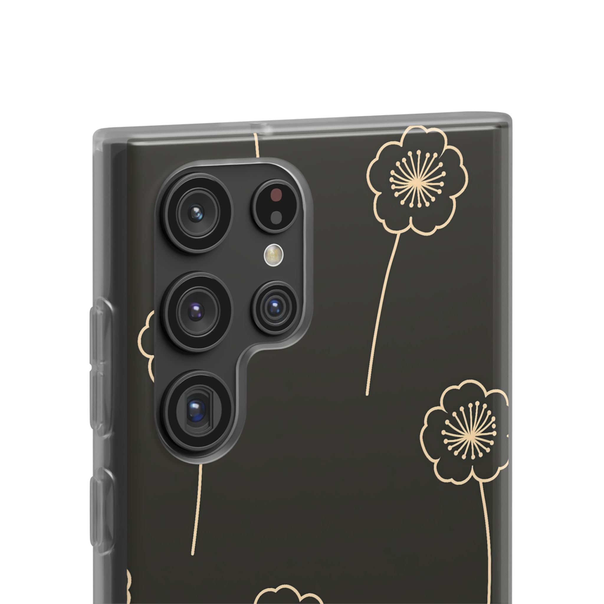 Black Lite Phone Case for Samsung - Obsidian Sand Petals
