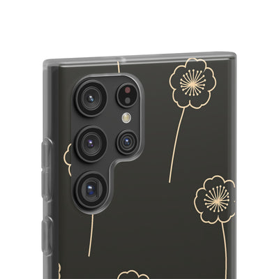 Black Lite Phone Case for Samsung - Obsidian Sand Petals