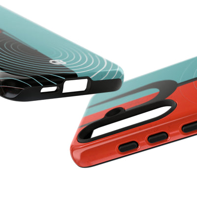 Teal Tough Phone Case for Samsung - Sonic Static Split