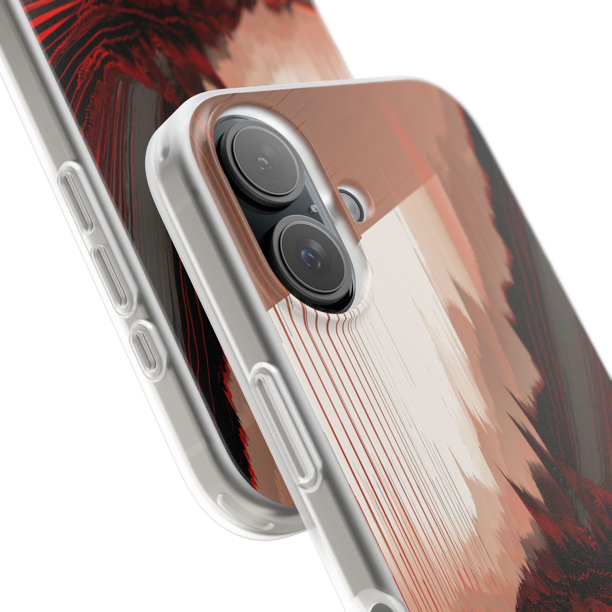 Red Lite Phone Case for iPhone - Crimson Pulse Horizon