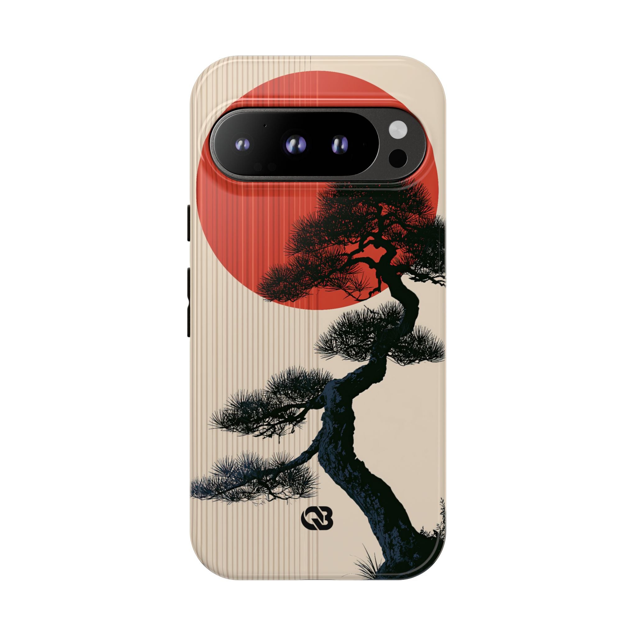 Beige Tough Phone Case for Google Pixel - Kyoto Crimson Pine