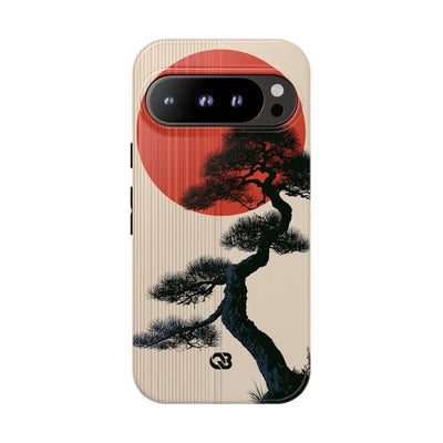 Beige Tough Phone Case for Google Pixel - Kyoto Crimson Pine