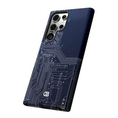 Blue Tough Phone Case for Samsung - Cobalt Data Stream