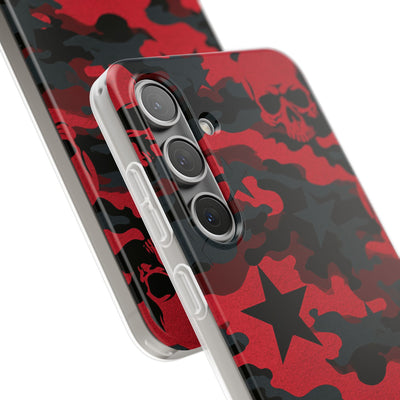 Crimson Skull Camo · Lite Phone Case for Samsung · Red