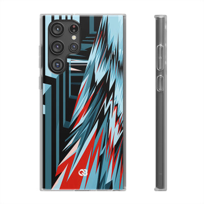 Blue Lite Phone Case for Samsung - Glitch Peak Cyan
