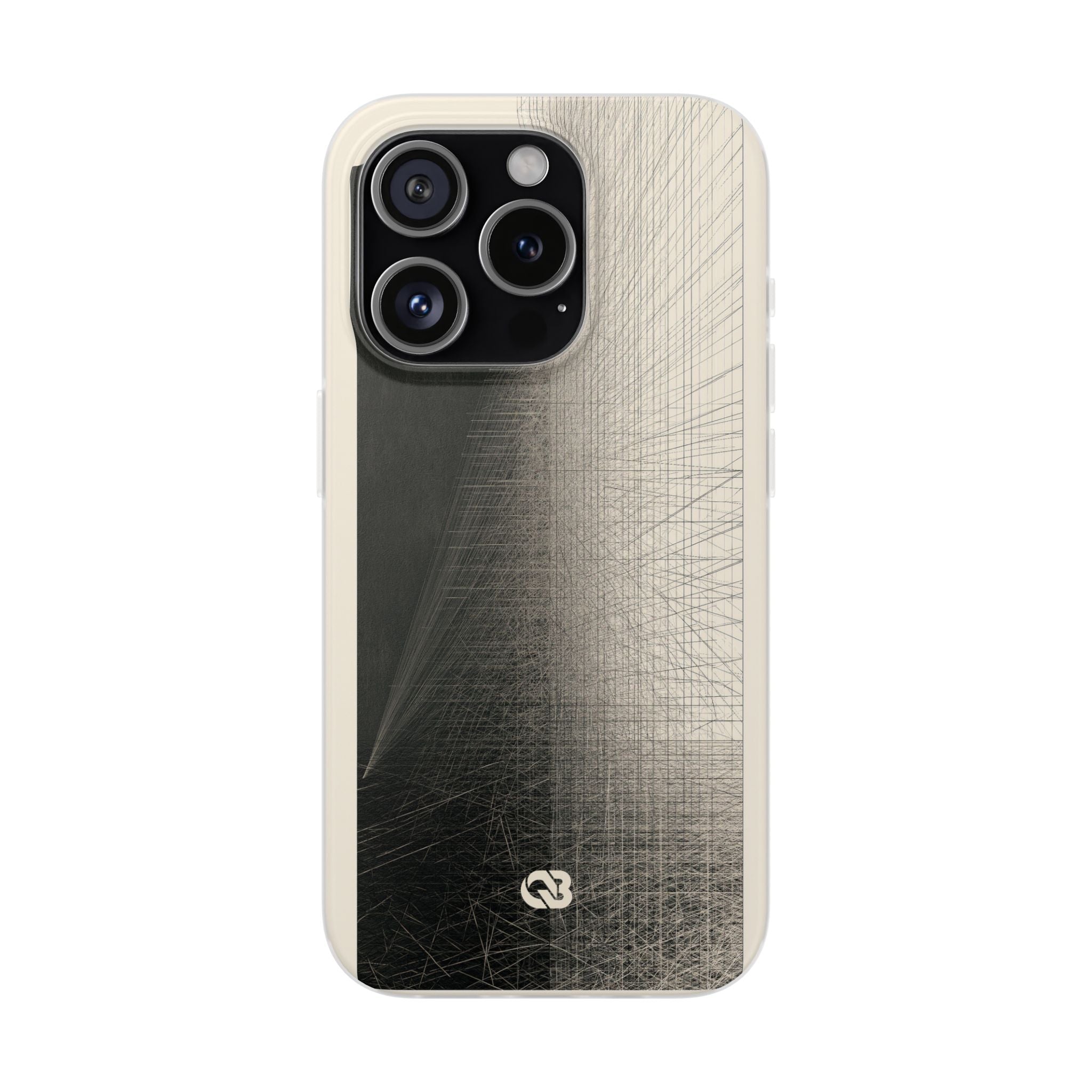 Beige Lite Phone Case for iPhone - Brutalist Graphite Grid
