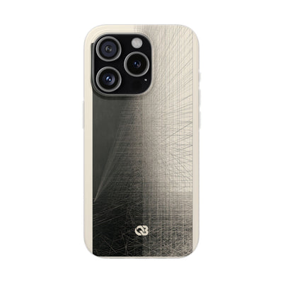 Beige Lite Phone Case for iPhone - Brutalist Graphite Grid