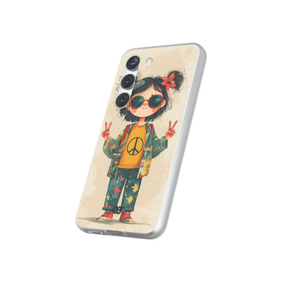 Retro Peace Girl · Soft Θήκη για Samsung