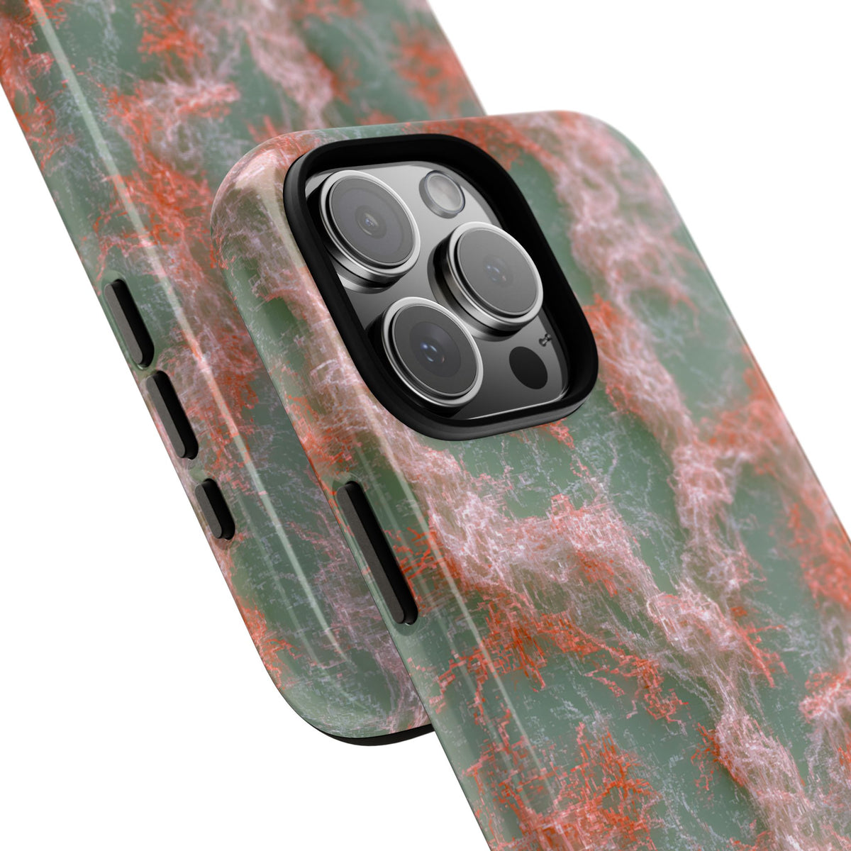 Coral Pixel Matrix · Tough Phone Case for iPhone · Green