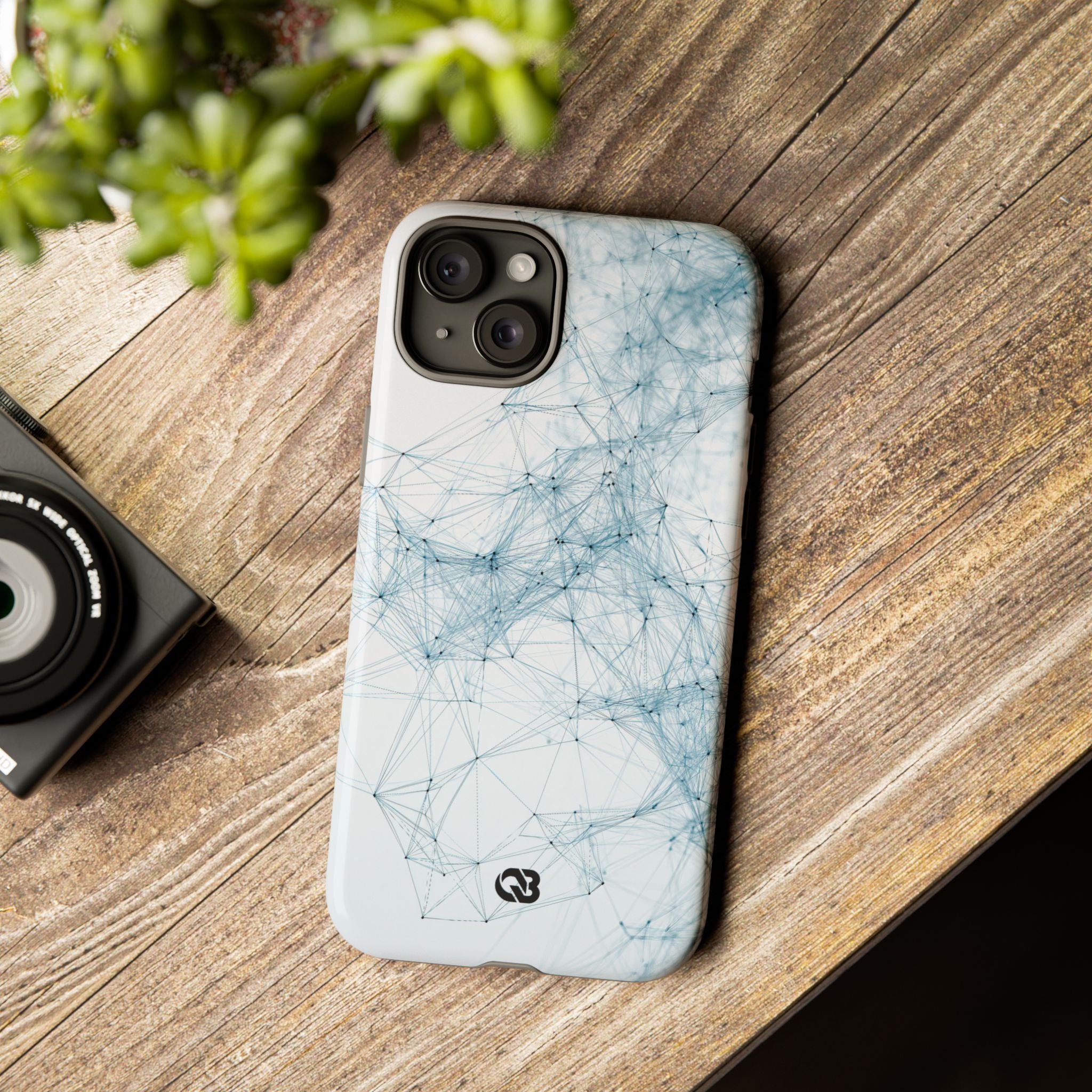 Blue Tough Phone Case for iPhone - Glacial Neural Web